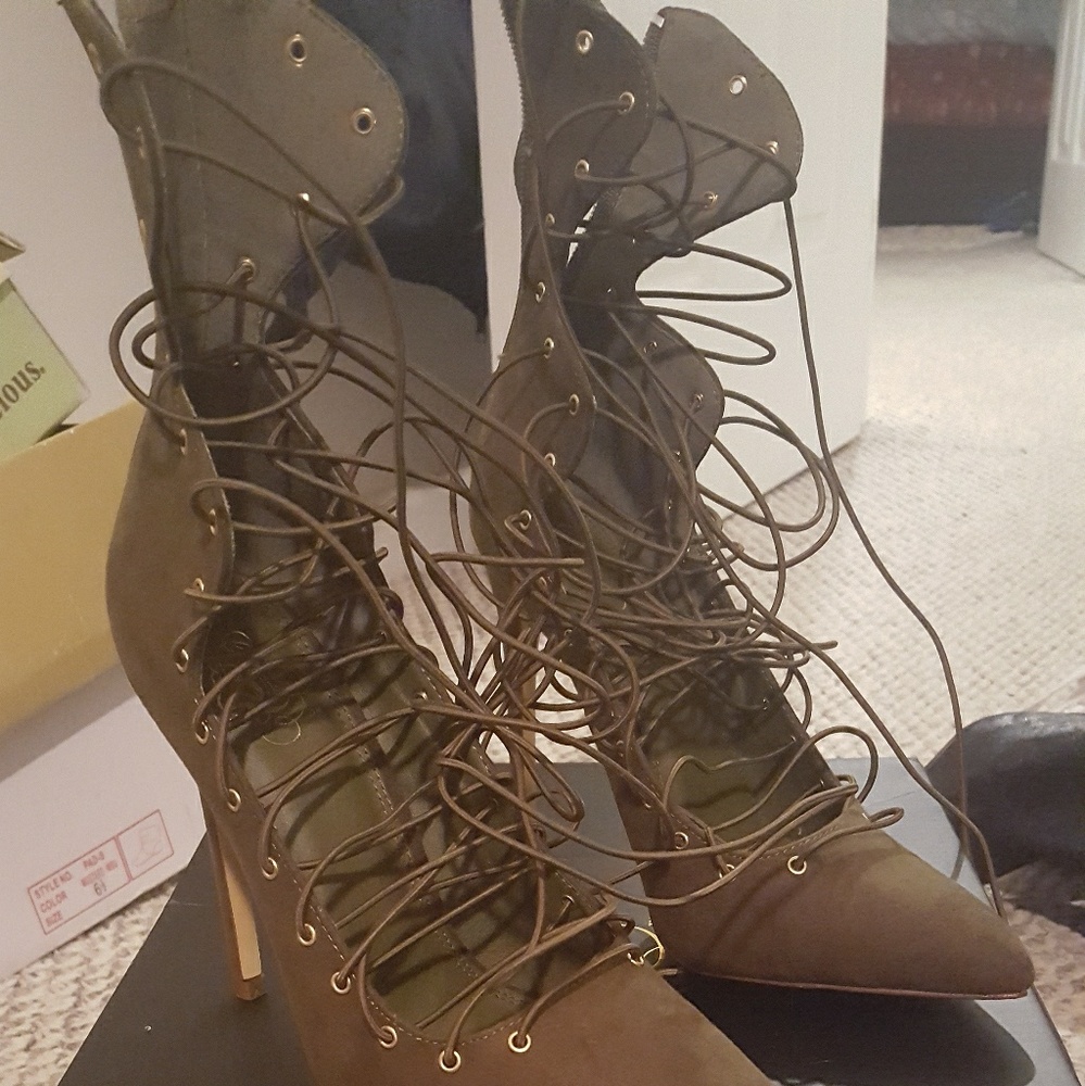 Olive green heels